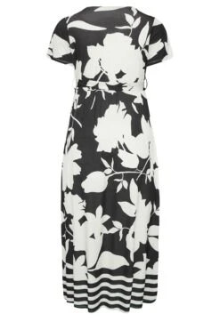 YOURS Curve Black Floral Midaxi Wrap Dress -Luna Looks Zone b3c13061 3498 42 301985 Y