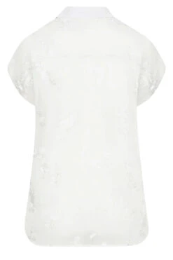 YOURS Curve White Floral Print Embroidered Shirt -Luna Looks Zone b5a3ff93 b74e 4f 173862 Y