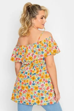 LIMITED COLLECTION Curve Blue Frill Cold Shoulder Top -Luna Looks Zone b5ae683f 38ef 4f 215515 C