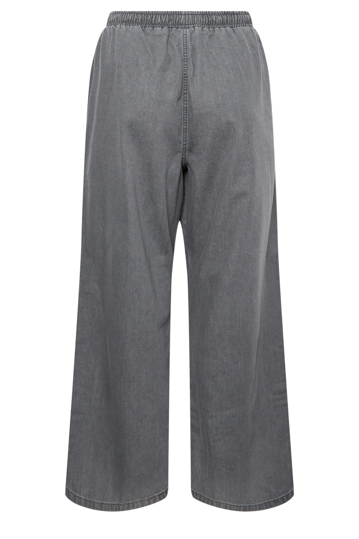 YOURS Curve Grey Pull On Wide Leg Jeans 4 YOURS Curve Grey Pull On Wide Leg Jeans - Image 4