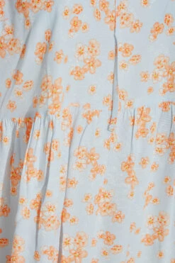 YOURS Curve Blue Floral Tie Neck Smock Top -Luna Looks Zone b6a11bd9 95f8 4b 173756 Z