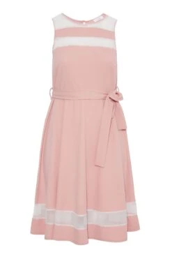YOURS LONDON Curve Pink Mesh Panel Skater Dress -Luna Looks Zone b7fb2336 eeea 48 161366 X