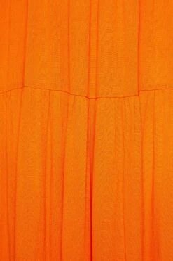 YOURS Curve Orange Shirred Strappy Sundress -Luna Looks Zone b87589de 33e2 45 137431 z