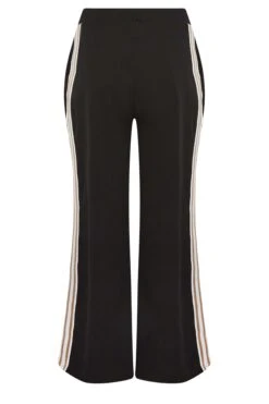 YOURS PETITE Curve Black & Brown Block Stripe Wide Leg Trousers -Luna Looks Zone b955bf0c db46 40 174577 X