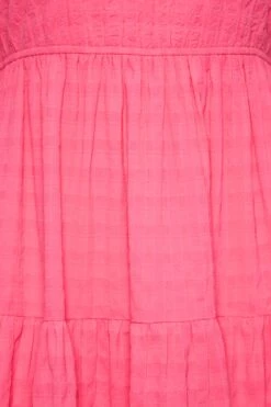 LIMITED COLLECTION Curve Hot Pink Textured Tiered Smock Dress -Luna Looks Zone b9870bbd e935 42 215542 Z