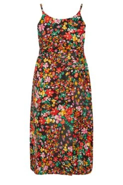 LIMITED COLLECTION Curve Black Floral Strappy Wrap Dress -Luna Looks Zone ba07a461 f099 4f 215498 Y