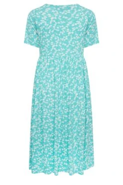 YOURS Curve Light Blue Floral Disty Print Smock Dress -Luna Looks Zone ba878cd5 c356 48 137387 Y