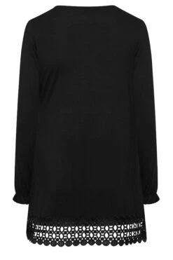 YOURS Curve Black Crochet Trim Tunic Top -Luna Looks Zone bbfa13eb 1f4d 43 320479 Y