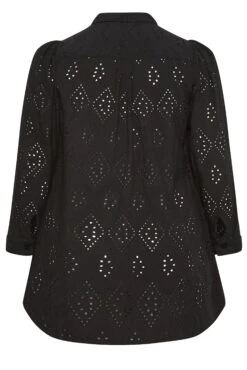 YOURS Curve Black Broderie Anglaise Shirt -Luna Looks Zone bc3a9af3 d27f 4b 131763 Y