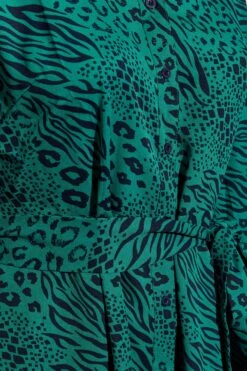 YOURS LONDON Curve Green Animal Print Shirt Dress -Luna Looks Zone bc5ea5ff 4d0e 4e 161608 Z