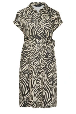 YOURS Curve Black & White Zebra Print Spilt Hem Midaxi Shirt Dress -Luna Looks Zone bcdd1033 6798 49 302079 X