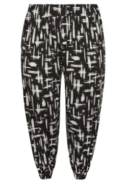 YOURS Curve Black Stripe Cropped Jersey Harem Joggers -Luna Looks Zone bd9fc7fe e5fa 49 144760 X