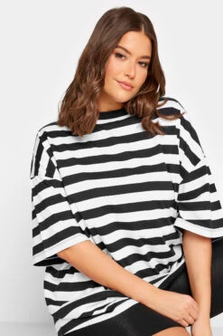 YOURS Curve Black Stripe Oversized Boxy T-Shirt -Luna Looks Zone bddcfa28 ca44 42 320918 D