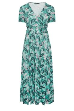 YOURS Curve Light Blue Leaf Print Maxi Wrap Dress -Luna Looks Zone be5f9650 dd2e 4d 302161 X