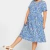 YOURS Curve Blue Floral Smock Dress