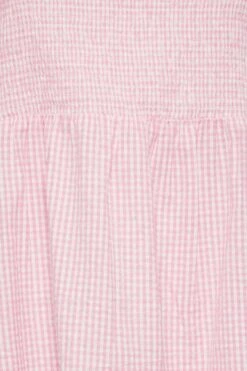 YOURS Curve Pink Gingham Print Square Neck Shirred Top -Luna Looks Zone bfe443d9 d965 42 330072 Z