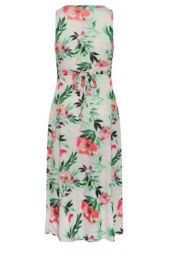 YOURS LONDON Curve Green Floral Print Knot Front Maxi Dress -Luna Looks Zone c07b962f b85d 49 162141 Y