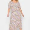 YOURS PETITE Curve Pink Floral Print Tea Dress