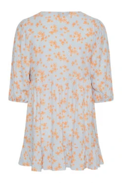 YOURS Curve Blue Floral Tie Neck Smock Top -Luna Looks Zone c1caabf7 6696 4f 173756 Y