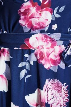 YOURS LONDON Curve Navy Blue Floral Print Midi Skater Dress -Luna Looks Zone c24fc655 8956 45 161284 S