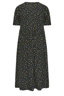 YOURS Curve Black Ditsy Floral Smock Dress -Luna Looks Zone c29e48ff 6830 45 302231 Y