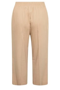 YOURS Curve Stone Brown Linen Look Culottes -Luna Looks Zone c2afebbc 0f01 47 144766 Y