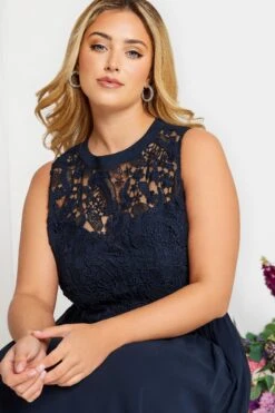 YOURS LONDON Curve Dark Blue Lace Front Chiffon Maxi Dress 8 YOURS LONDON Curve Dark Blue Lace Front Chiffon Maxi Dress -Luna Looks Zone c2ef27c9 9dc3 44 161889 D