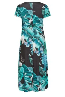 YOURS Curve Black & Blue Leaf Print Wrap Neck Dress 11 YOURS Curve Black & Blue Leaf Print Wrap Neck Dress -Luna Looks Zone c378f510 05c8 40 302293 Y