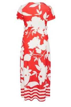 YOURS Curve Red Floral Midaxi Wrap Dress -Luna Looks Zone c388a7a4 862f 49 301988 Y