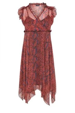 YOURS Curve Red Animal Print Hanky Hem Dress -Luna Looks Zone c3c568a2 d030 4c 174006 X