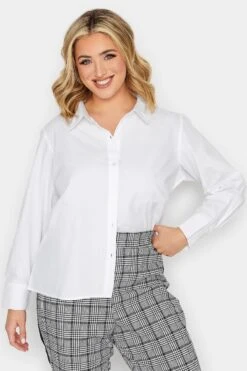 YOURS PETITE Curve White Fitted Cotton Shirt -Luna Looks Zone c3e3bf95 ea0b 4f 174436 A