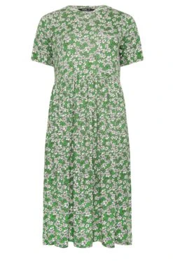 YOURS Curve Green Floral Smock Dress -Luna Looks Zone c54d1900 c1da 45 302229 X