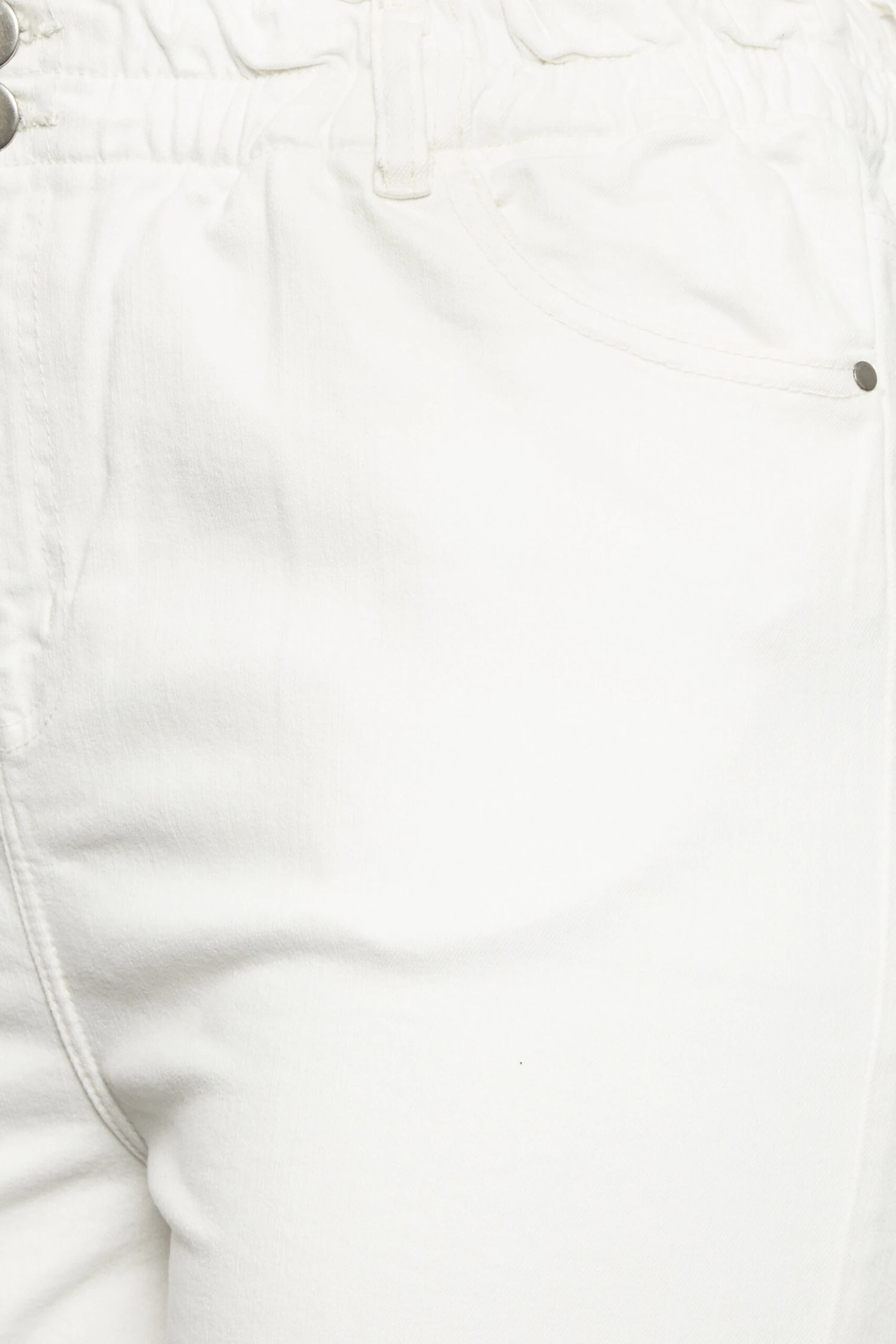 YOURS Curve White Elasticated Waist Denim Shorts 2 YOURS Curve White Elasticated Waist Denim Shorts - Image 2