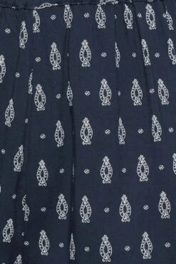 YOURS Curve Navy Blue Paisley Print Cropped Trousers -Luna Looks Zone c63ca760 90aa 43 143384 Z