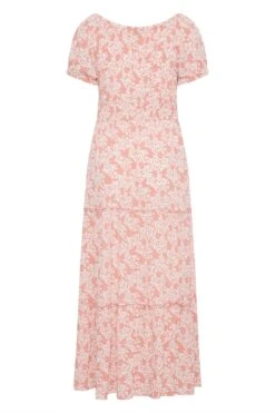 YOURS Curve Pink Floral Bardot Maxi Dress -Luna Looks Zone c65c1947 a2d3 4f 137115 Y