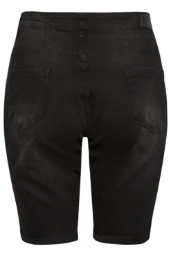 YOURS Curve Black Distressed Denim Shorts -Luna Looks Zone c6c57a91 1552 41 174183 Y