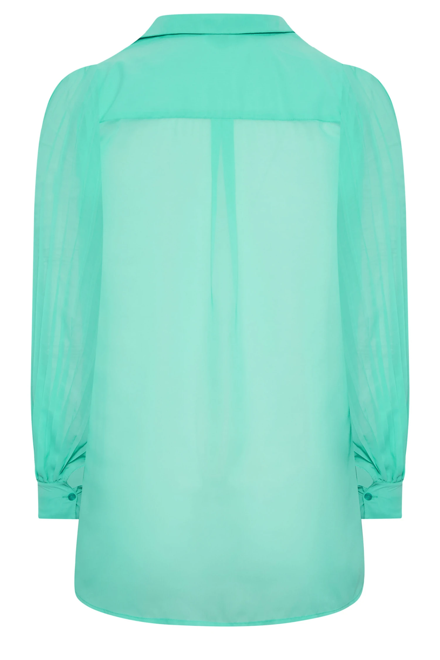 YOURS LONDON Curve Turquoise Blue Pleat Sleeve Shirt 6 YOURS LONDON Curve Turquoise Blue Pleat Sleeve Shirt - Image 6