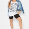 YOURS Curve White Leopard Print Sequin Vest Top
