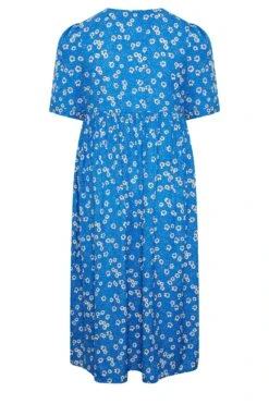 YOURS Curve Blue Daisy Print Smock Dress -Luna Looks Zone c70fdf28 6d9e 44 137365 Y
