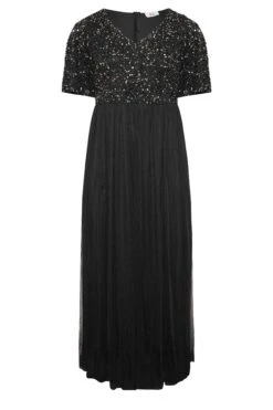 LUXE Curve Black Angel Sequin Sleeve Maxi Dress -Luna Looks Zone c7355f21 c59f 4c 161932 X