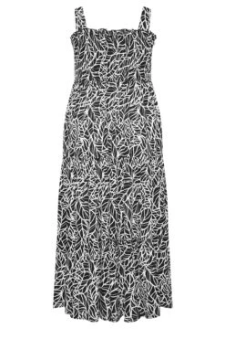 YOURS Curve Black Leaf Print Shirred Maxi Dress -Luna Looks Zone c76e6341 ce90 45 137426 Y
