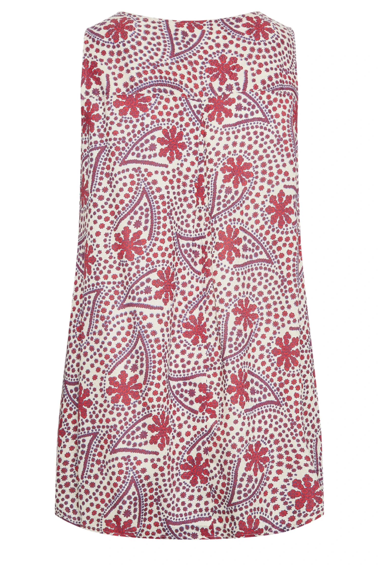 YOURS Curve Red Floral Paisley Print Swing Top 6 YOURS Curve Red Floral Paisley Print Swing Top - Image 6