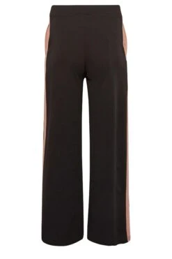 YOURS PETITE Curve Black Side Stripe Wide Leg Trousers -Luna Looks Zone c8b15fa6 107e 4b 174492 Y