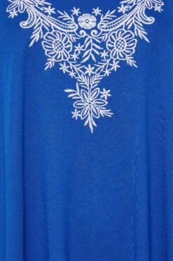 YOURS Curve Blue Embroidered Neck Vest Top -Luna Looks Zone c8bc429a b555 46 300920 Z