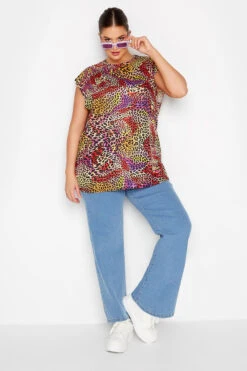 LIMITED COLLECTION Curve Pink Animal Print Boxy Vest Top