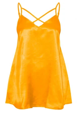 LIMITED COLLECTION Curve Bright Yellow Satin Cami Top -Luna Looks Zone c9ebc14d ffa0 4e 214571 F