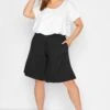 Curve Black Jersey Pull On Shorts