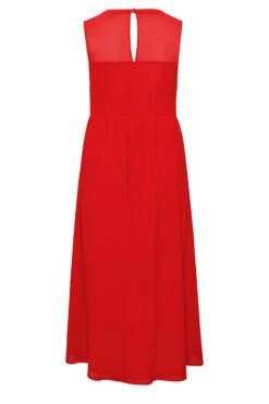 YOURS LONDON Curve Red Lace Front Chiffon Maxi Dress -Luna Looks Zone cc1597d5 53f3 4f 161892 Y