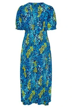 YOURS LONDON Curve Blue Animal Print Keyhole Maxi Dress -Luna Looks Zone cca08f4c d4f1 42 161591 Y