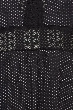 YOURS Curve Black Polka Dot Print Lace Detail Dress -Luna Looks Zone cd04ec4f c505 4a 302048 Z